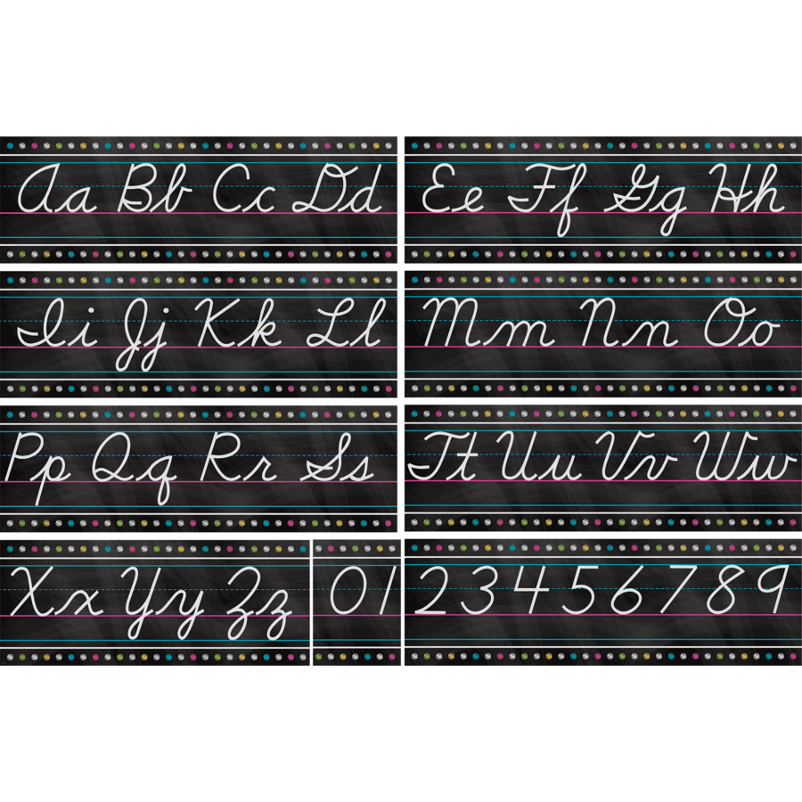 Chalkboard Bright Cursive Bulletin Board Set