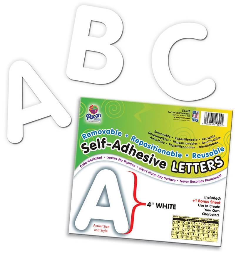 Self-Adhesive Letters, 4", 78 Characters Puffy Font (discontinued)