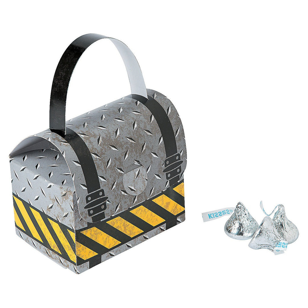 Paper Construction Zone Tool Favor Boxes 3 1/2" x 2 1/2" x 2" - 12 Pc. (Discontinued)