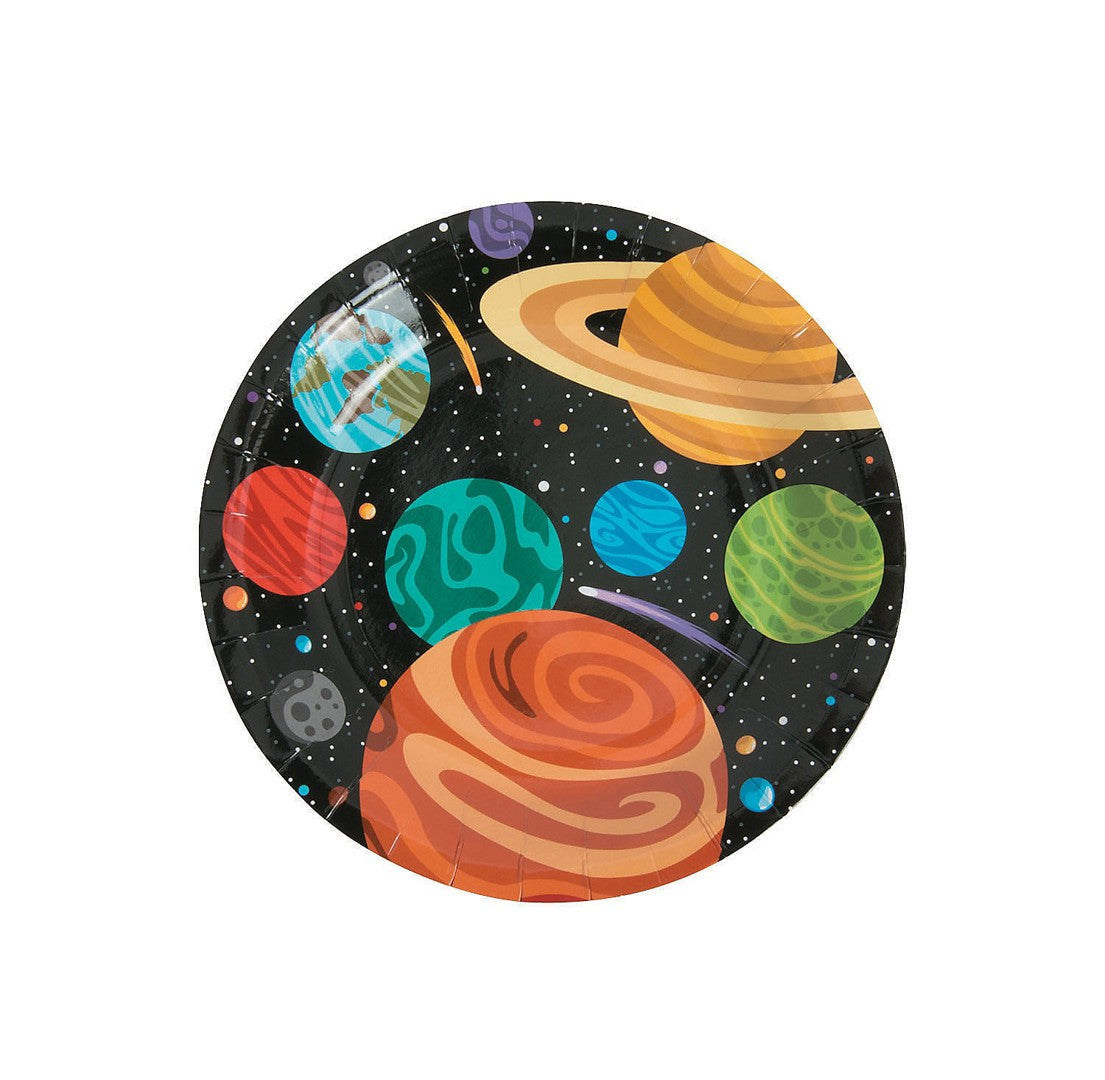 Space Party Paper Dessert Plates 7"- 8 Ct.