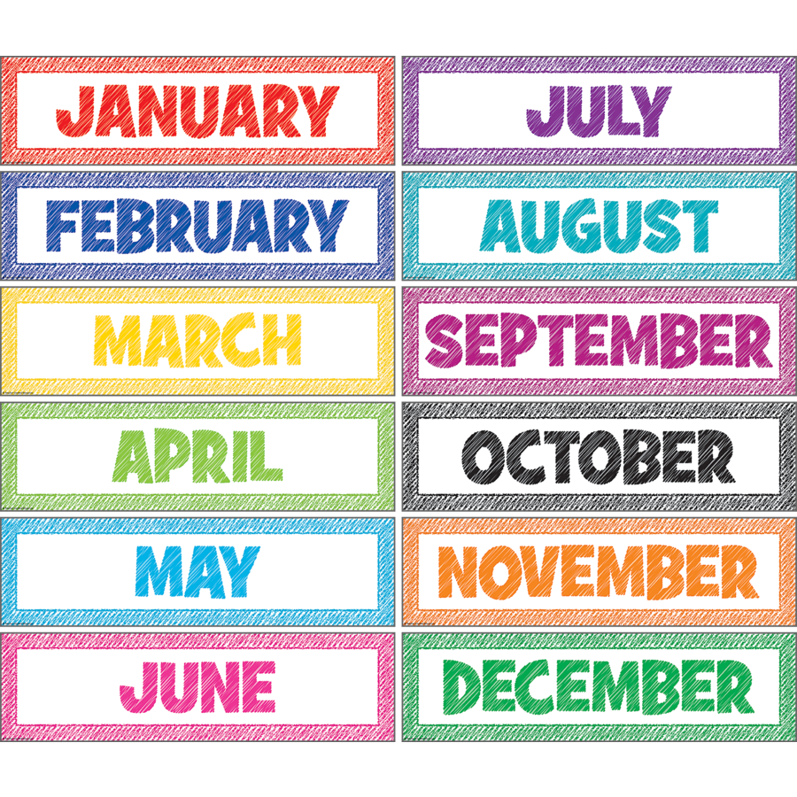 Scribble Monthly Headliners 5" x 18" 12/pk