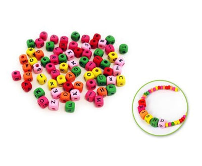 Wood Letter Beads Multi 8mm 70/pk (closeout)