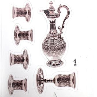 Becher Wine Bottle Cutout Set w/glitter 20/pcs. (Discontinued)