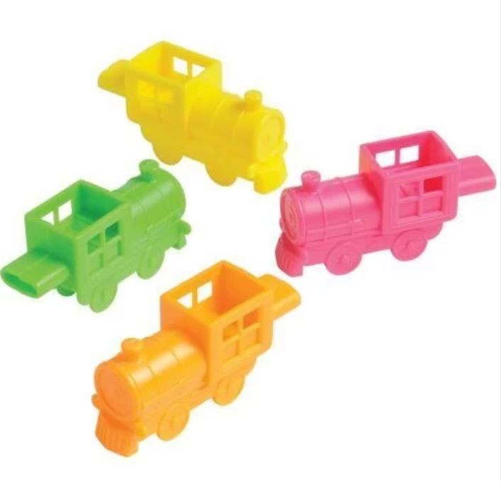 Train Shaped Whistles 12/pk