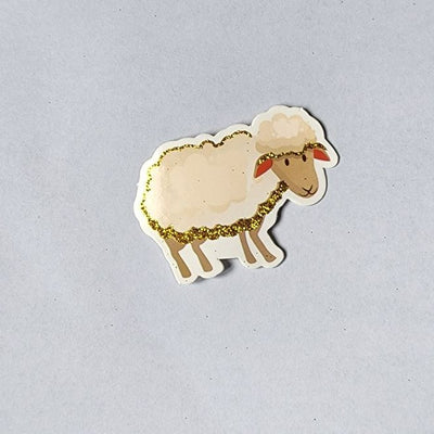 Sheep Cutout w/glitter 3"x2" 40/pk (Discontinued)