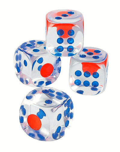 Transparent Dice 1" 12/pk