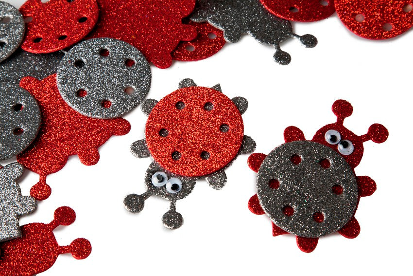 Lady Bug Sparkle Foam Shapes 2 3/4" x 2 1/4" 20/pk (Discontinued)
