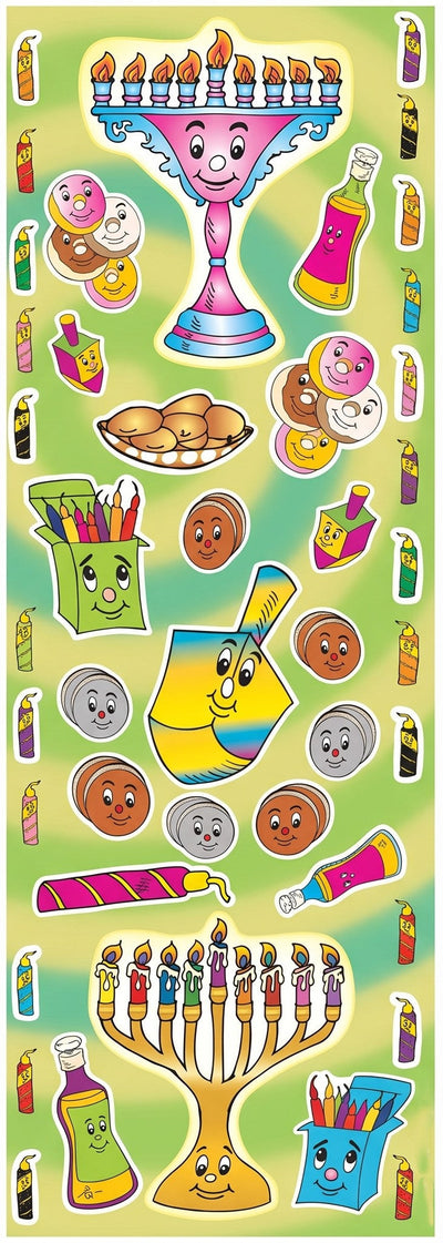 Smiley Chanukah Stickers 6/pk