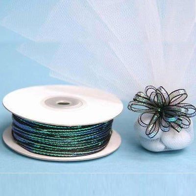 Black Organza Pull Ribbon String Bows 1/8"x50yds. (discontinued)