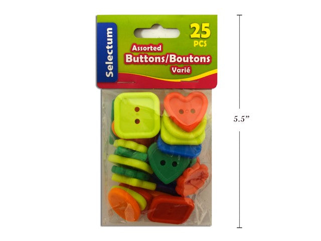 Assorted Buttons 25/pcs (CLOSEOUT)