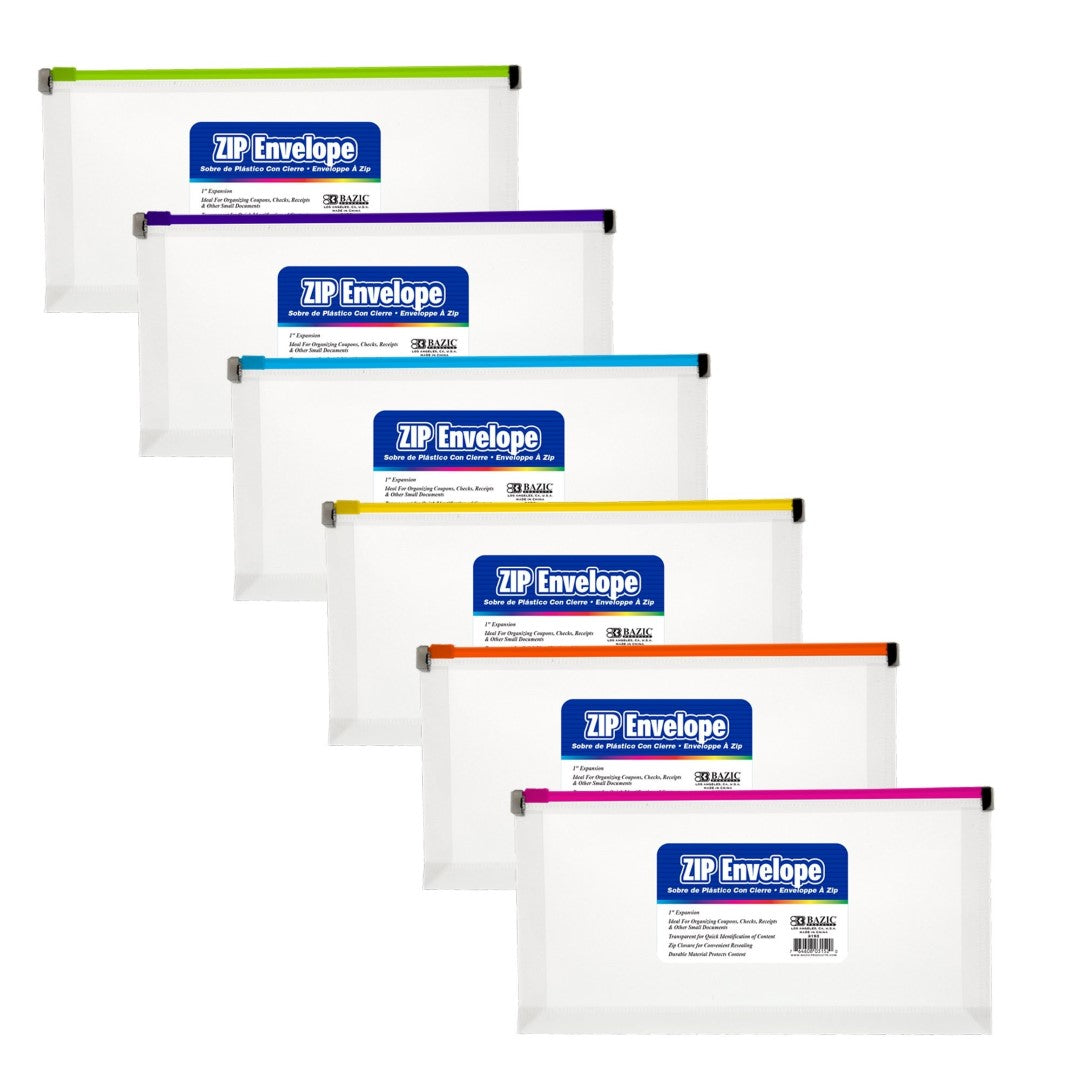 Clear Coupon/Check Size Zip Envelope