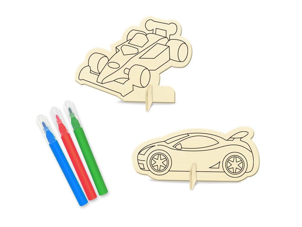Wood Coloring Kit 2/pk Racing cars (discontinued)