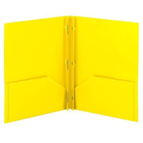 Poly Two Pocket Folder With Prongs Yellow 1/pc