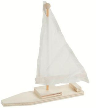 6 1/2" x 7 1/2" DIY Wood Sailboat Coloring Craft Kits - 12 Pc.