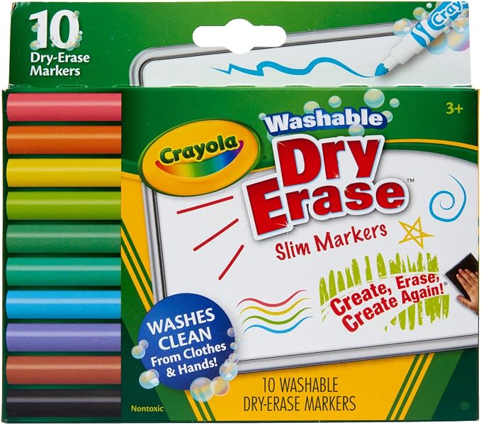 Crayola Washable Dry Erase Fine Line Markers 10/pk