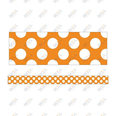 Orange With White Polka Dot Straight Boarder