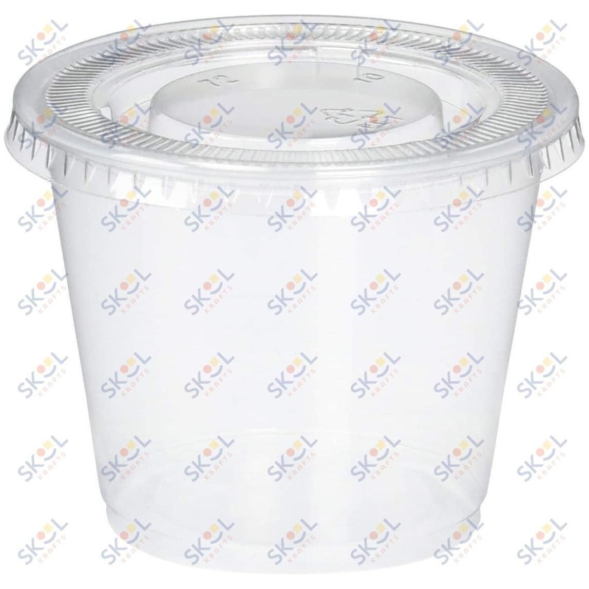 Clear Plastic Cups With Lids 5.5oz (24 Pack)