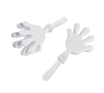 Plastic White Hand Clappers 12/pk