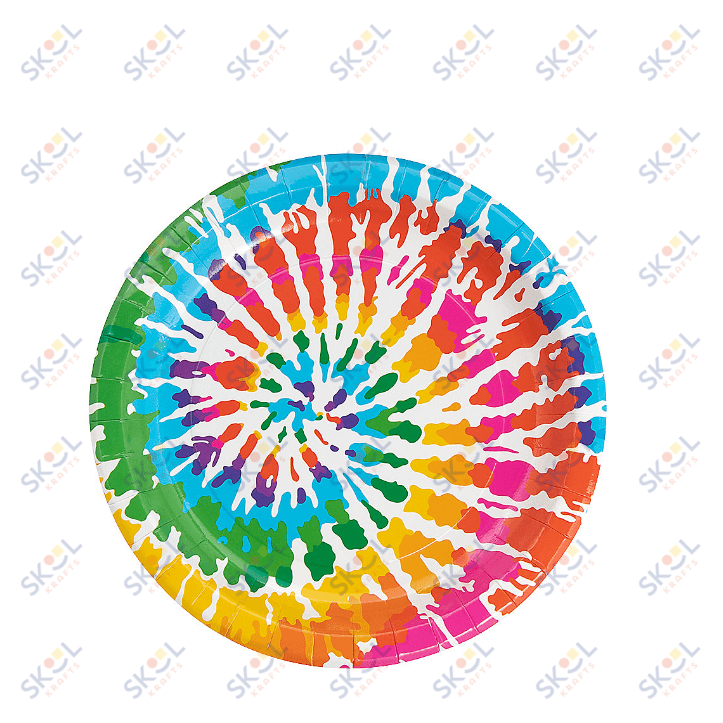 Tie-Dye Swirl Paper Dessert Plates 8 Ct.