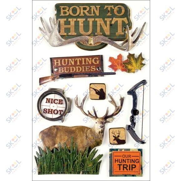 Born To Hunt 3D Stickers