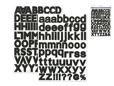 Scrapbook alphabet Stickers 2 sheet 126 stickers (black)