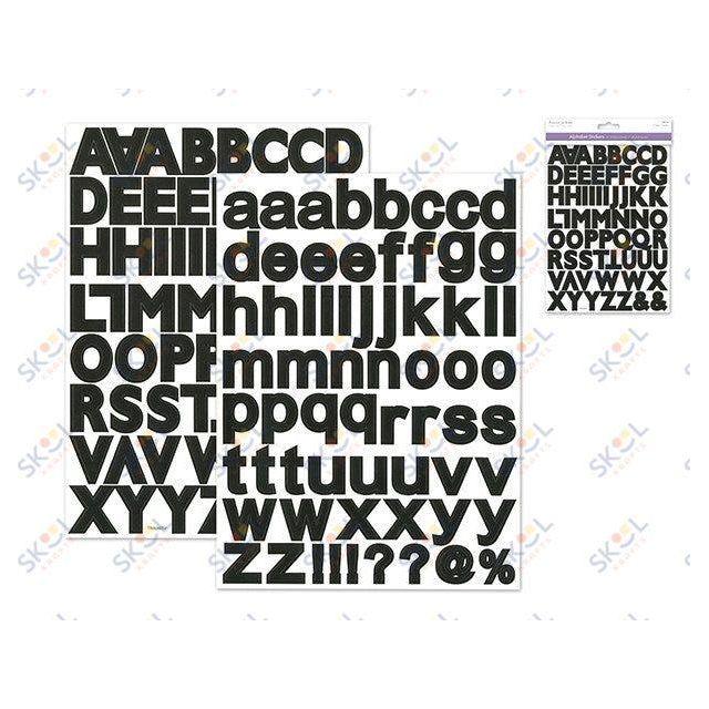 Scrapbook alphabet Stickers 2 sheet 126 stickers (black)