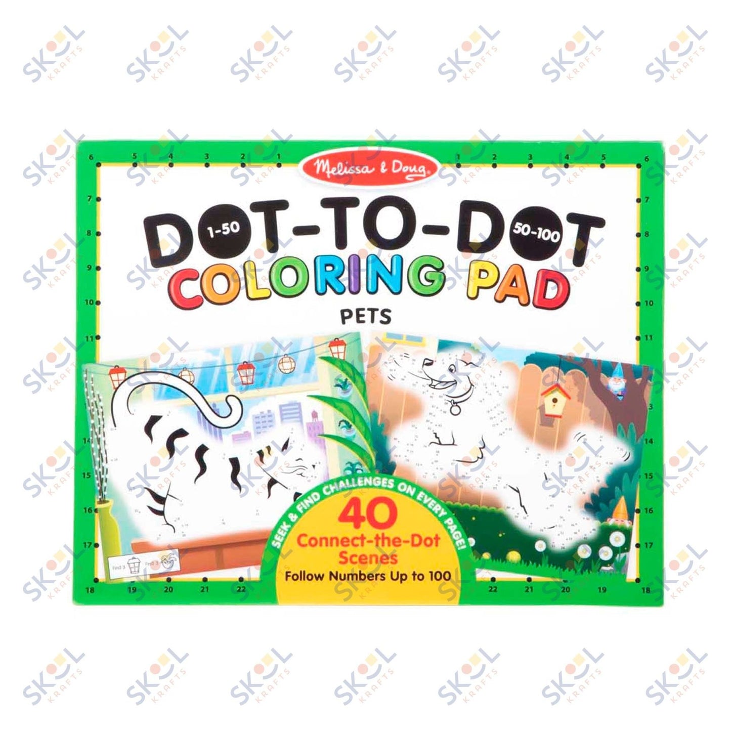123 Dot-to-Dot Coloring Pad - Pets