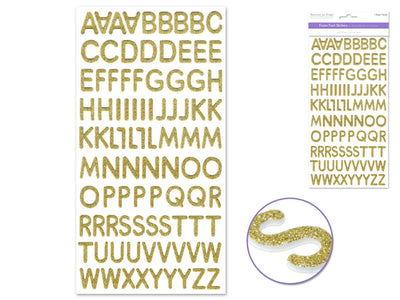 paper Alphabet Stickers (Glitter foam, Gold)