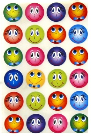 Smileys Stickers 1"  10 Sheets