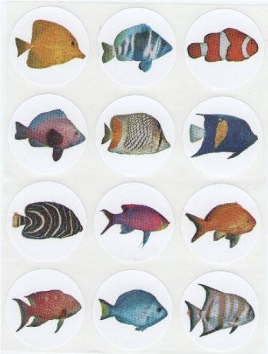 Fish Assortment Stickers 1 1/4" 10 Sheets