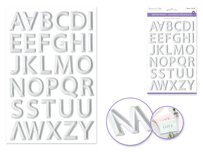 Paper 3D alphabet stickers (white)