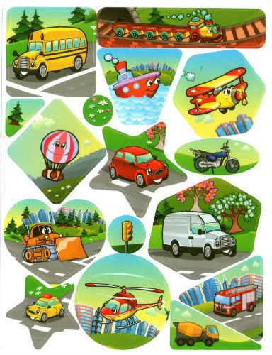 Transportation Stickers 10/sheets