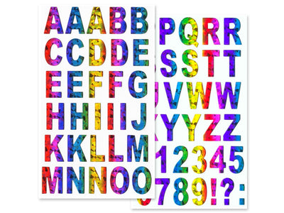 Paper Alphabet stickers (Rainbow Holographic) 2 sheets