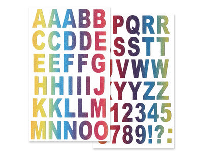 Paper Alphabet stickers (Rainbow Shimmer) 2 sheets