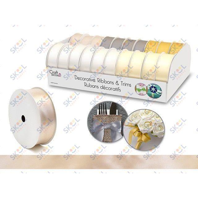 Ribbons:Poly-Satin 1"x3yd Rolls x20 Asst Elegan.