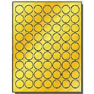 Round Gold Labels 1" 63/pg 25/sheets