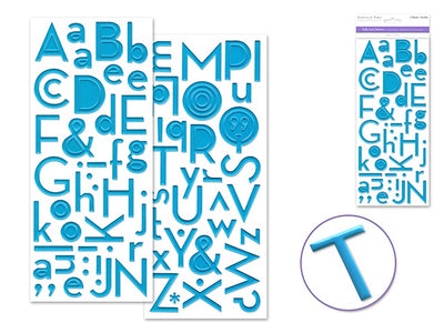 Paper Alphabet stickers (Gloss Puff, Aqua blue) 2 sheets