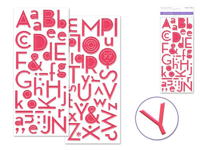 Paper Alphabet stickers (Gloss Puff, Passion Pink) 2 sheets