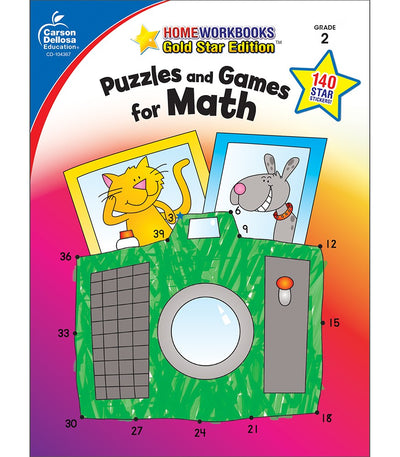 Puzzles and Games for Math Activity Book-Grade 2