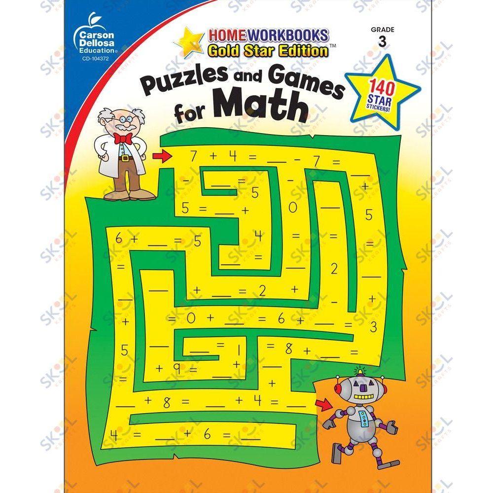 Puzzles and Games for Math Activity Book-Grade 3