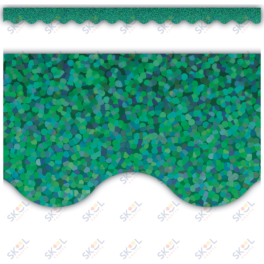 Silver Sparkle Straight Border 3” x 35” 12/pk