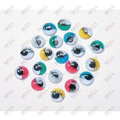 Paste On Wiggle Eyes With Eyelash (Assorted, 40/pk)