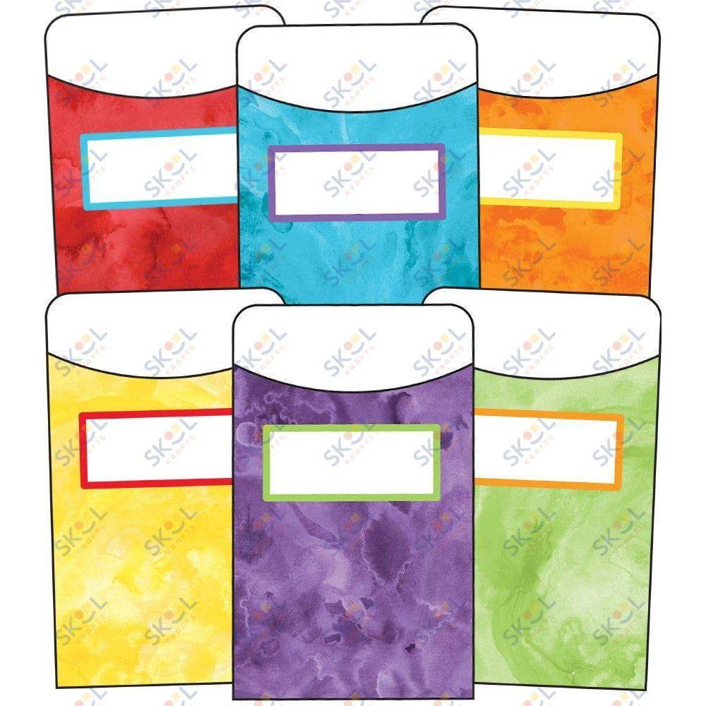 Celebrate Learning Library Pockets-Assorted Colors-36 Pockets