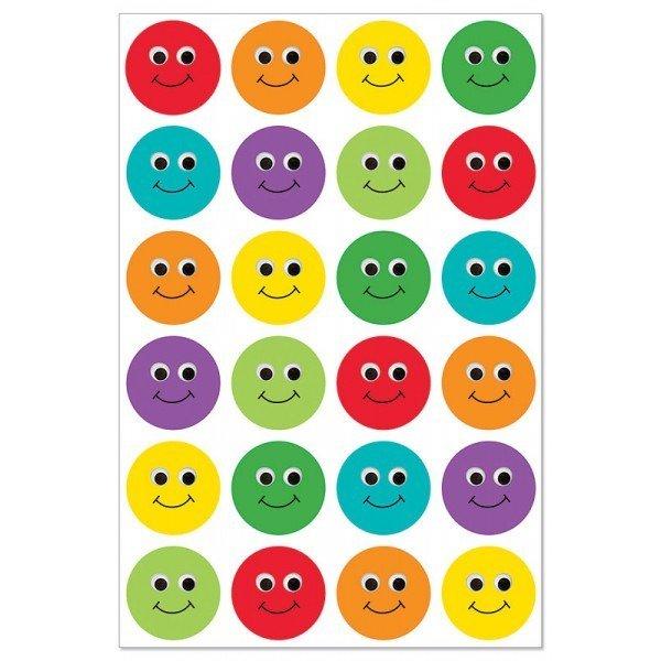 Hygloss Products Happy Smiley Face Yellow Dot Stickers - 240 Labels - 1/2  Inch, 3 Sheets : : Office Products