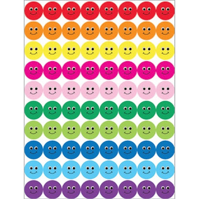Smiley Faces Stickers, 1/2" Multicolor 25 sheets