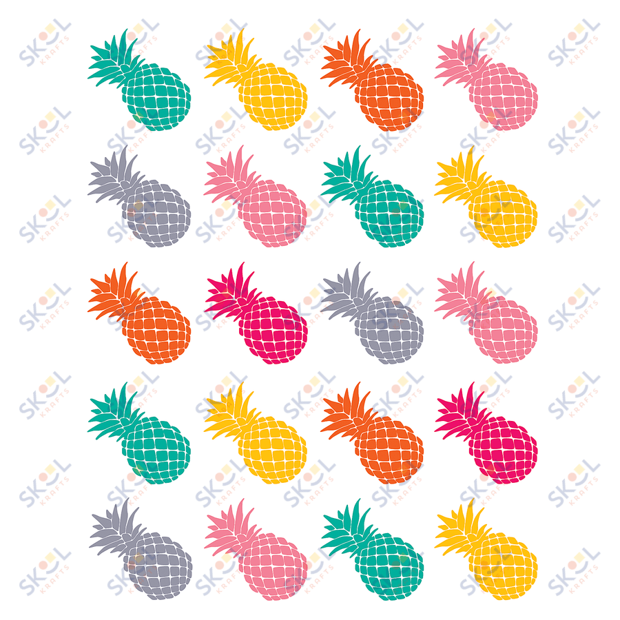 Tropical Punch Pineapples Stickers 1" 120/pk