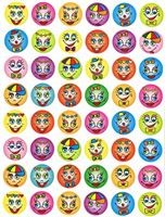 Decorative Smiley Face Stickers 1/2" 10/sheets