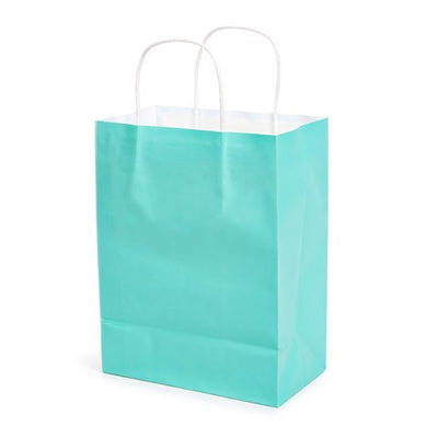 Paper Bag with Handles Light Blue 8" x 10"