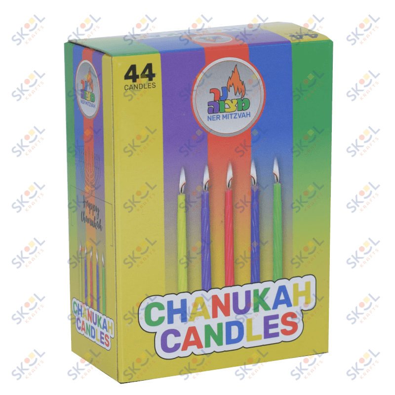 Standard Chanukah Candles Colored 44/pk