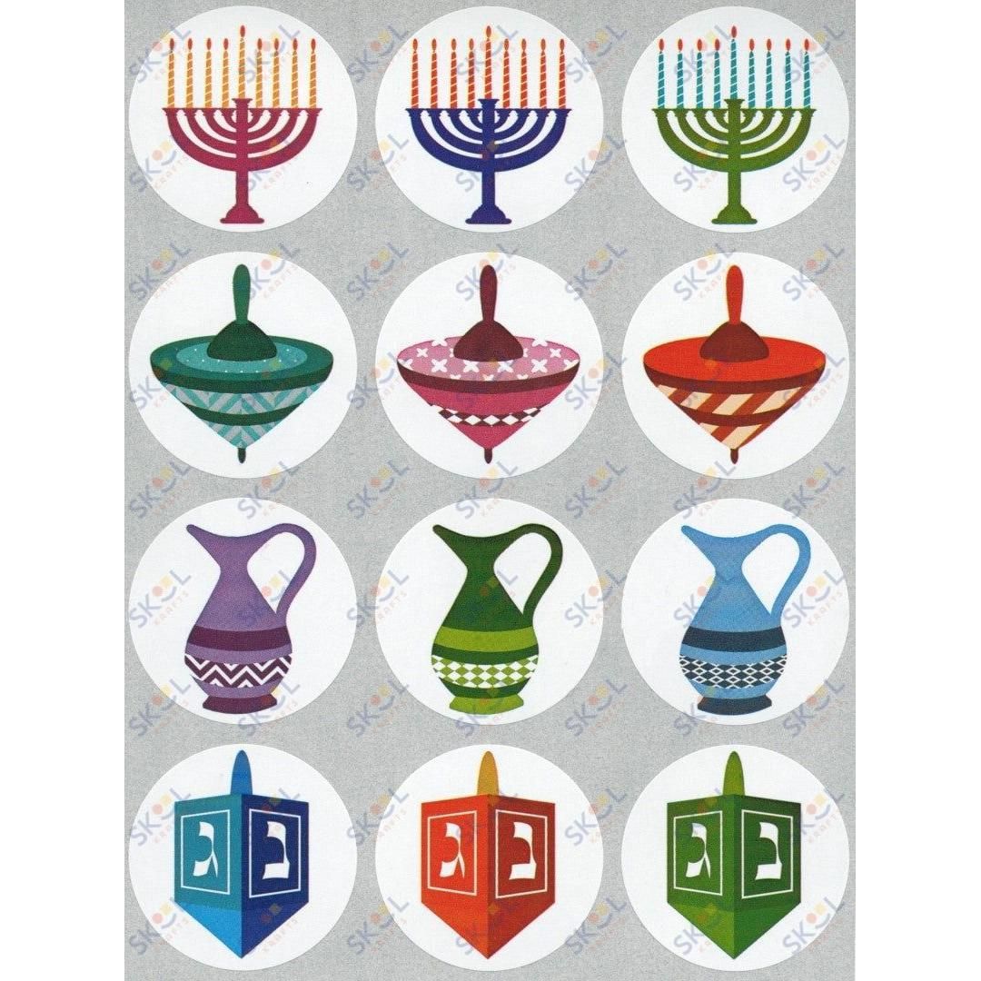Chanukah Stickers 1 1/2" 10 Sheets